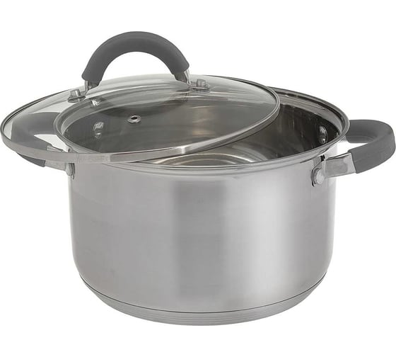 Кастрюля из нержавеющей стали со стеклянной крышкой Webber BE-358/2 d=20, 4.0 л Р1-00017160