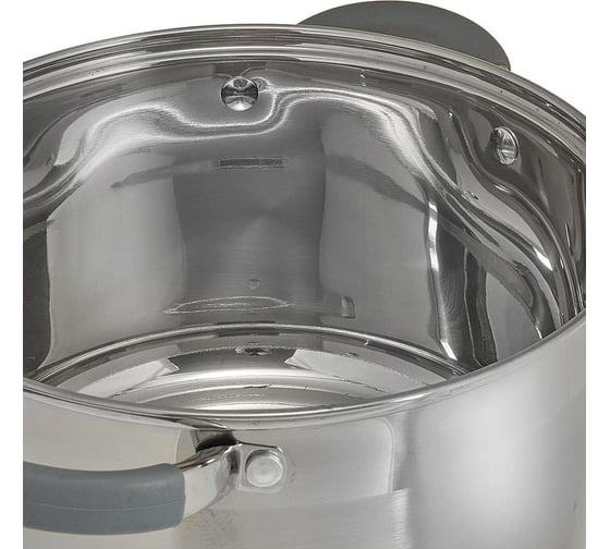 Кастрюля из нержавеющей стали со стеклянной крышкой Webber BE-358/2 d=20, 4.0 л Р1-00017160