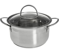 Кастрюля из нержавеющей стали со стеклянной крышкой Webber BE-346/2 d=16, 1.9 л Р1-00010163
