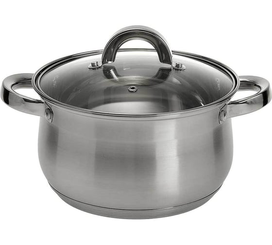 Кастрюля из нержавеющей стали со стеклянной крышкой Webber BE-145/2 d=20, 4.0 л 0R-00004902 1