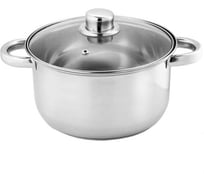 Кастрюля из нержавеющей стали со стеклянной крышкой Webber BE-157/2 d=20, 3.5 л 0R-00004249