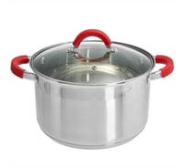 Кастрюля из нержавеющей стали со стеклянной крышкой Webber BE-344/2 d=24, 6.6 л Р1-00010161