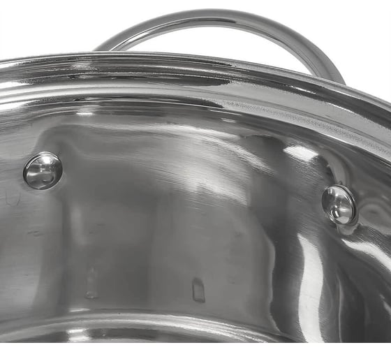 Кастрюля из нержавеющей стали со стеклянной крышкой Webber BE-347/2 d=18, 2.7 л Р1-00010165