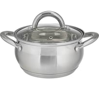 Кастрюля из нержавеющей стали со стеклянной крышкой Webber BE-351/2 d=16, 1.9 л Р1-00017151