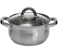 Кастрюля из нержавеющей стали со стеклянной крышкой Webber BE-143/2 d=16, 1.9 л 0R-00004900