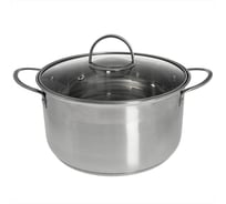 Кастрюля из нержавеющей стали со стеклянной крышкой Webber BE-349/2 d=22, 4.8 л Р1-00010167
