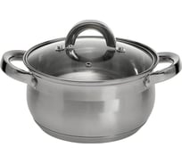 Кастрюля из нержавеющей стали со стеклянной крышкой Webber BE-144/2 d=18, 2.8 л 0R-00004901