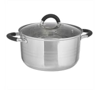 Кастрюля из нержавеющей стали со стеклянной крышкой Webber BE-197/2 d=20, 4.0 л 0R-00004908