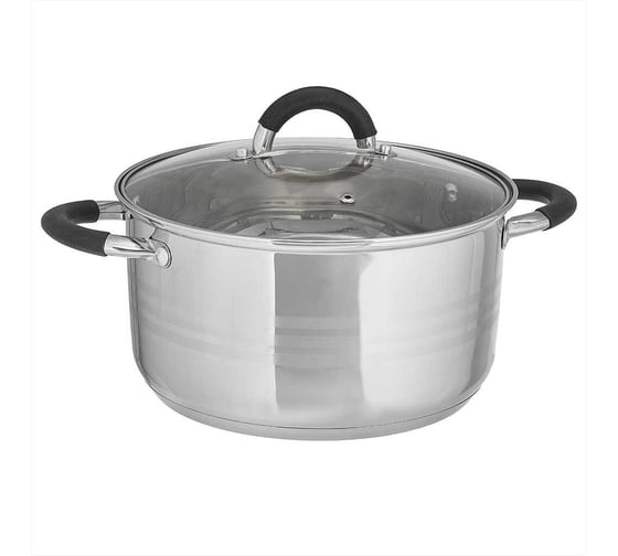 Кастрюля из нержавеющей стали со стеклянной крышкой Webber BE-197/2 d=20, 4.0 л 0R-00004908 1