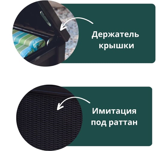 Сундук Keter CUBE RATTAN 208L графит 237778