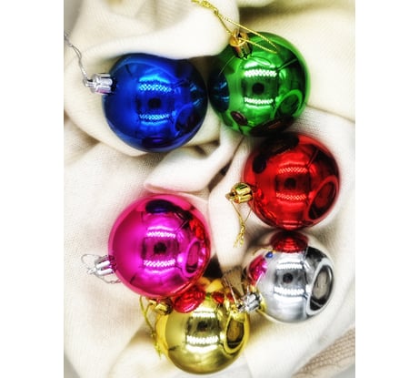 Украшение елочное Магия праздника набор шаров 6 шт., 6 см NY010