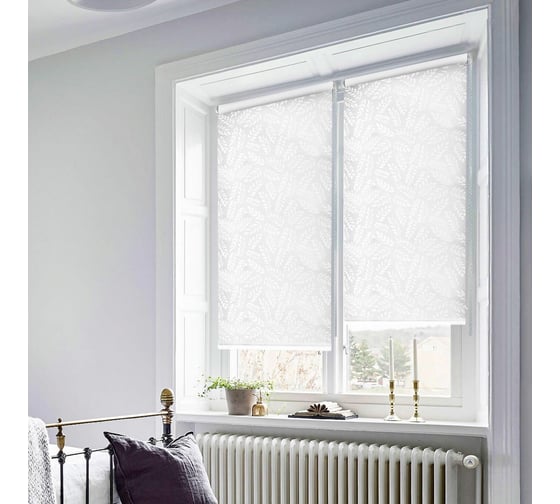 Рулонные шторы Эскар вереск, белый, 73x160 см 7699073160 1