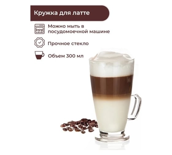Стеклянная кружка Tescoma CREMA латте маккиато 300 мл 306275