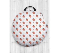 Декоративная подушка-сидушка JoyArty Веселая клубничка на пол круглая, 52 см dsfr_423876