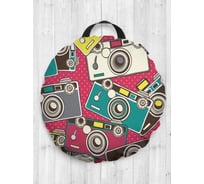 Декоративная подушка-сидушка JoyArty Винтажный фотоаппарат на пол круглая, 52 см dsfr_423749