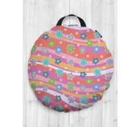 Декоративная подушка-сидушка JoyArty Волна цветов на пол круглая, 52 см dsfr_423259