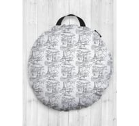 Декоративная подушка-сидушка JoyArty Париж на пол круглая, 52 см dsfr_423853