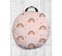 Декоративная подушка-сидушка JoyArty Нежная радуга на пол круглая, 52 см dsfr_423869