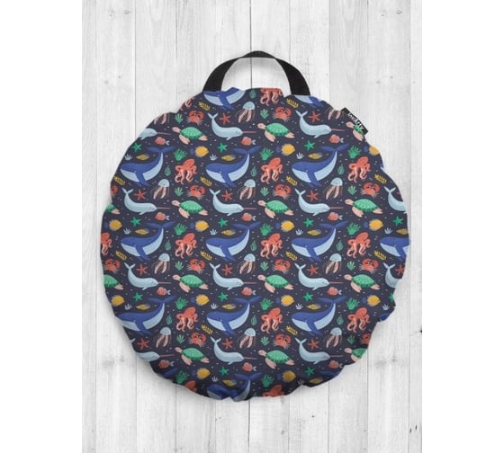 Декоративная подушка-сидушка JoyArty Морская братва на пол круглая, 52 см dsfr_109555 1