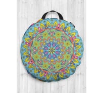 Декоративная подушка-сидушка JoyArty Яркие узоры на пол круглая, 52 см dsfr_425501