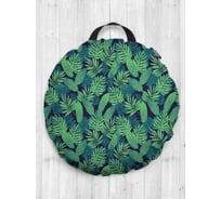 Декоративная подушка-сидушка JoyArty Множество экзотических листьев на пол круглая, 52 см dsfr_50575