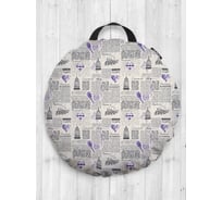 Декоративная подушка-сидушка JoyArty Старая газета на пол круглая, 52 см dsfr_423819