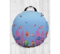 Декоративная подушка-сидушка JoyArty Морской мир на пол круглая, 52 см dsfr_423249