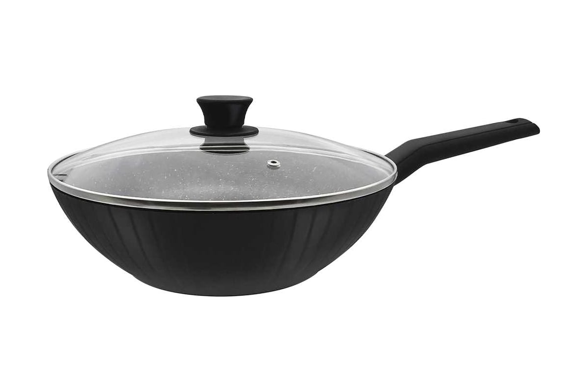 WOK Сковорода JARKO 28см со стеклянной крышкой JTr-128-31