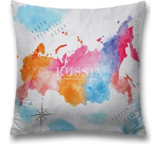 Декоративная наволочка JoyArty Россия в красках на молнии, 45x45 см sl_378790