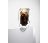 Cтеклянный стакан с двойными стенками Limpid Side 400 мл, прозрачная чашка с двойным стеклом и двойным дном Z0061