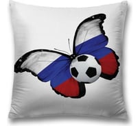 Декоративная наволочка JoyArty Футбольная бубочка России на молнии, 45x45 см sl_378787