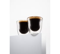 Стаканы с двойными стенками, набор бокалов с двойным дном, прозрачные термостаканы для кофе и чая Limpid Side 2 шт., 90 мл Z0101