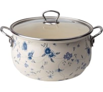 Эмалированная кастрюля Катюша 20 см, 4 л, Ситец, крышка стекло 7020-400-0