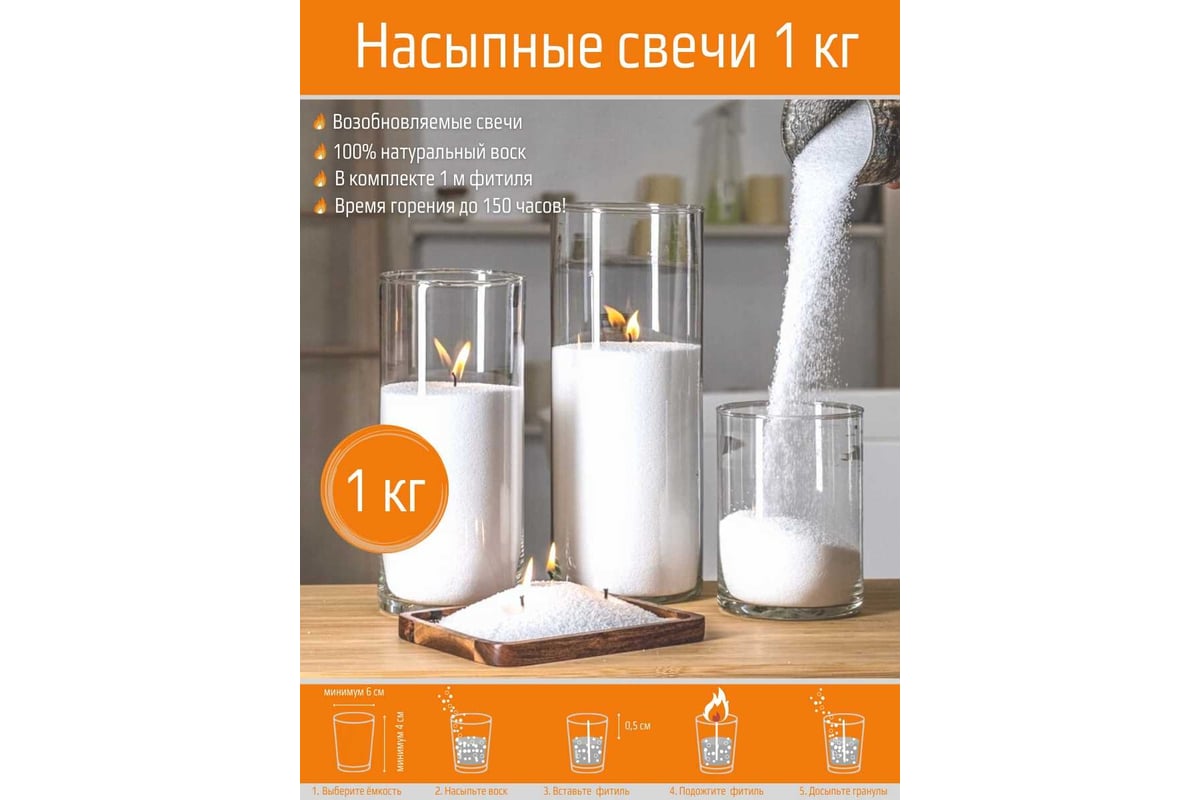 Свеча Антей Candle насыпная в пакете, 1 кг 18601000