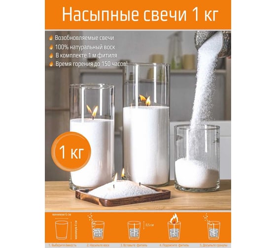 Свеча Антей Candle насыпная в пакете, 1 кг 18601000