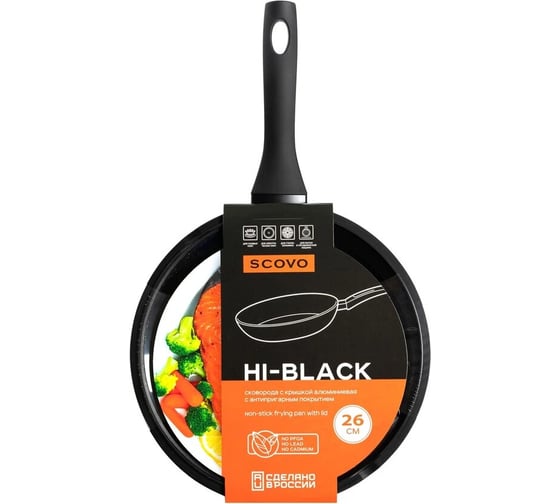Сковорода SCOVO Hi-Black, d260 ст.кр. HB-010