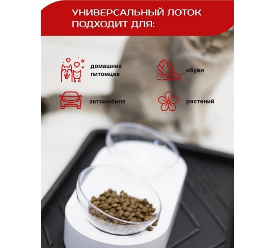 Универсальный лоток Pavitec лон 31x51x3, черный ЛУ-ФЛ 31/51/3Ч