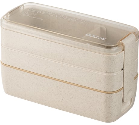 Трехуровневый ланч-бокс с приборами, пластиковый контейнер для хранения еды SHINY KITCHEN 29801