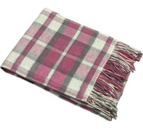Плед WENGE Basic Diana 140x200, с бахромой, белый/серый/розовый 971111