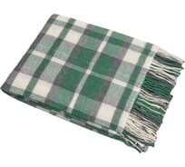 Плед WENGE Basic Diana 140x200, с бахромой, белый/серый/зеленый 971110