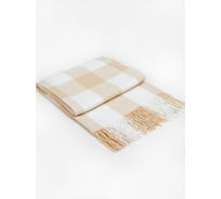 Плед WENGE Optima Eva 140x200, с бахромой, белый/бежевый 971113