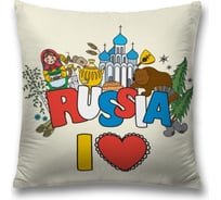 Декоративная наволочка JoyArty Люблю россию 45x45 см, на молнии sl_378838