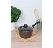 Ковш InHome 1.5 л, стеклянная крышка, серия Luxury Style, Браун IVLL/1.5