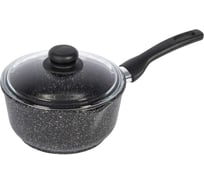 Ковш InHome 0.75 л, стеклянная крышка, серия Stone Power, Гранит IVLS/0.75