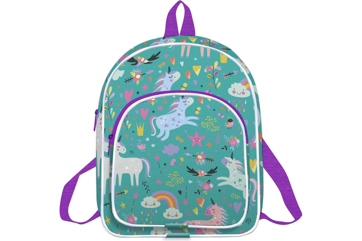 Рюкзак Creativiki ЕДИНОРОГ 8 л голубой 30x24x12 мягкий 1 отделение ...