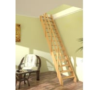Прямая деревянная лестница с перилами ТДВ Стандарт ЛМ-03 3404019