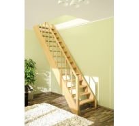 Деревянная прямая лестница с перилами ТДВ Престиж Л-01 3404004