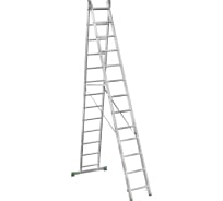 Двухсекционная алюминиевая лестница Новая Высота 2х13 ступеней 2220213