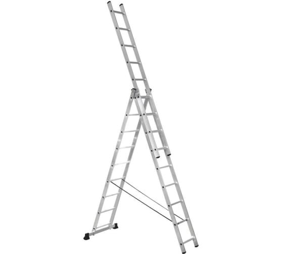 Универсальная алюминиевая трехсекционная лестница Topfort 3x9 ступеней 1688095 1