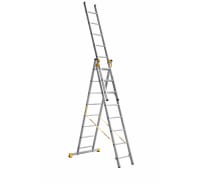 Алюминиевая трехсекционная профессиональная лестница Алюмет P3 9308